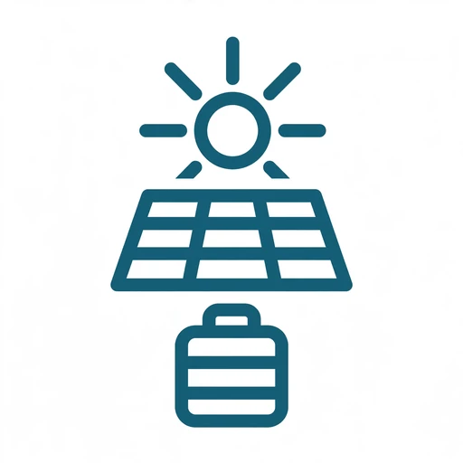 Standalone off grid solar array powering a rural property outbuilding