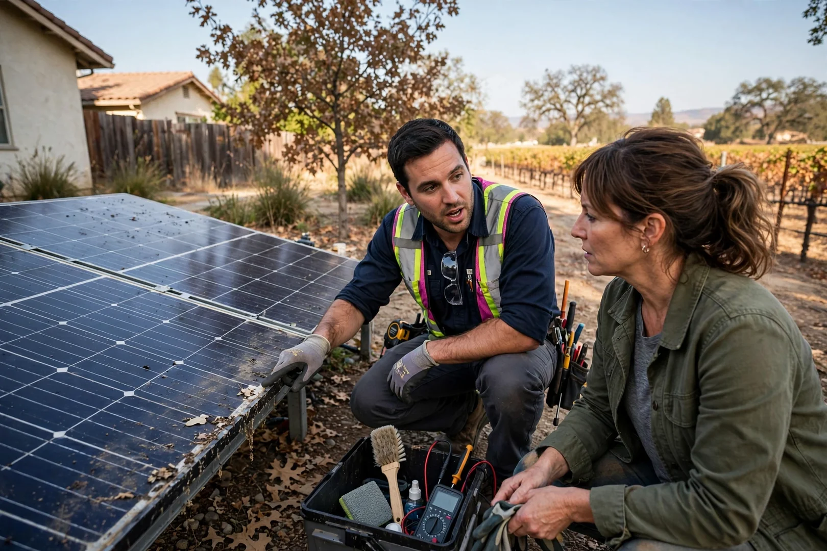 New photovoltaic modules staged on a residential roof before installation in Lodi